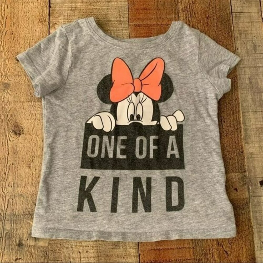 Disney’s Old navy Minnie mouse gray short sleeve shirt one of a kind - 2T
